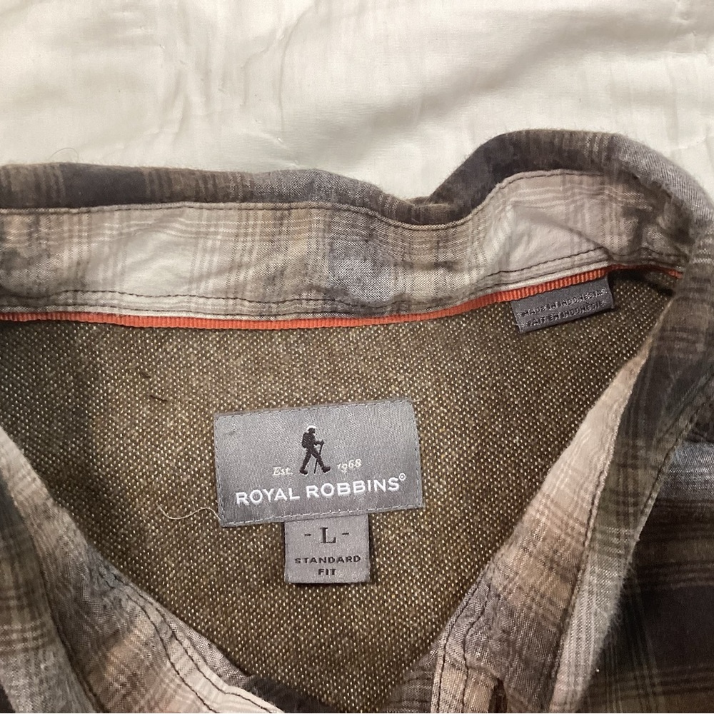 Men’s Royal Robbins Galen Cotton Plaid LS‎ Button Up Shirt Large